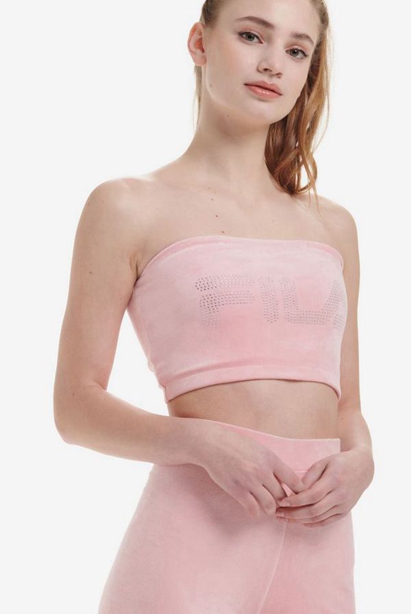 Tops Fila Mujer Rosas - Iman Velour Diamante Bandeau - España 587932KHL